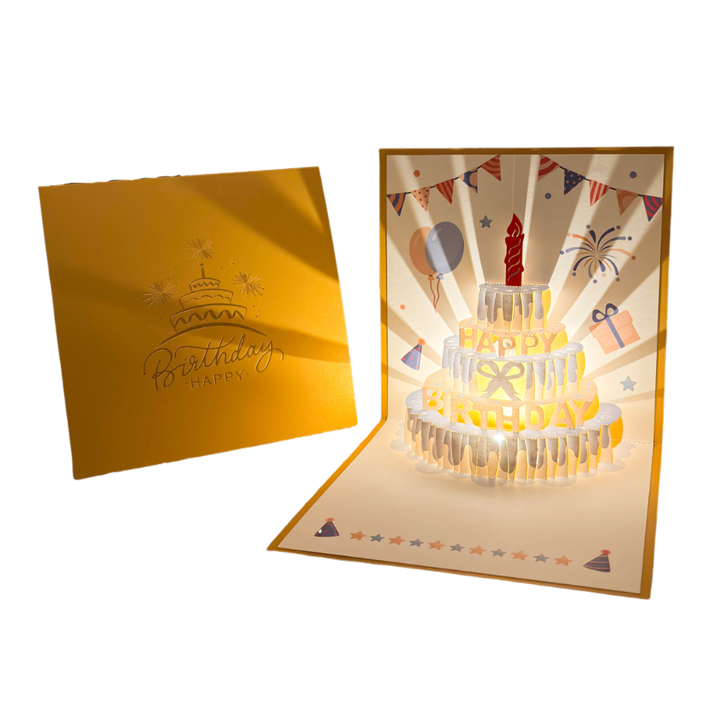 Muzyczne i świetliste kartki urodzinowe z muzyką i światłem, ażurowe papierowe rzeźby, doprowadziło, trójwymiarowe kartki Muzyka pop-w górę z kopertą, unikatowe.: FIOLETOWY