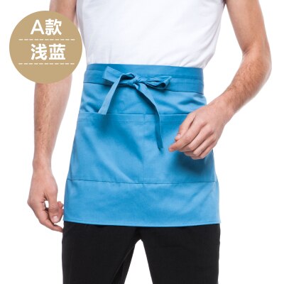 Delantal de Chef medio para restaurante, novedad de verano de , delantal de trabajo para cajero, Catering, uniformes de cocinero,: light blue