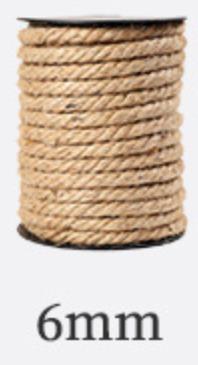 Natural Jute Hemp Rope Natural Jute String Twine Craft Rope for DIY Wrapping Gardening Parcel Packing and DIY Craft: 6mmX18meters