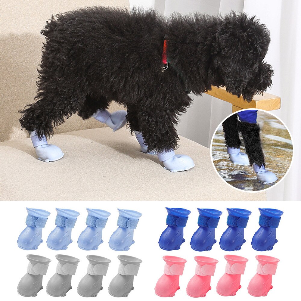 Buty na psy domowe buty przeciwdeszczowe wodoodporne buty dla kota anty-brudne kalosze na deszcz obuwie Chiens skarpetki szczeniak chihuahua Sneaker