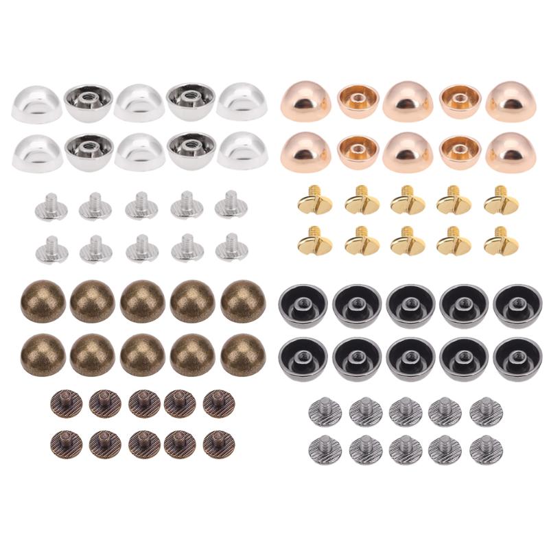10 pièces dôme champignon Rivet pointe vis dos maroquinerie taches métallique bricolage Punk décoré vêtement décor