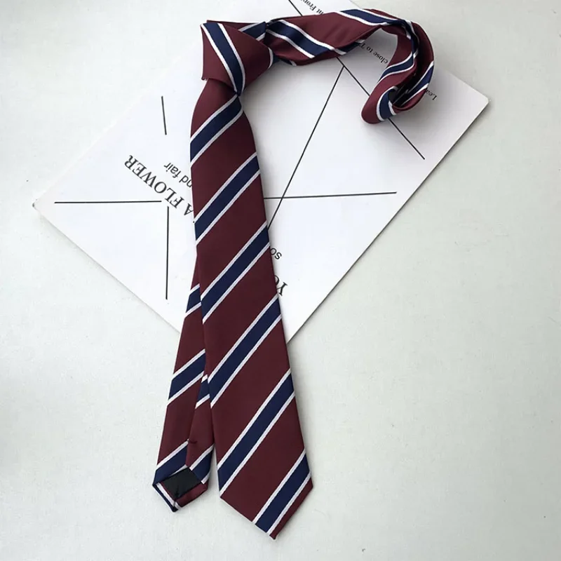 Corbata japonesa JK, accesorios de ropa femenina, pajarita decorativa para uniforme de estudiante, corbatas de rayas rojas de estilo universitario para niñas
