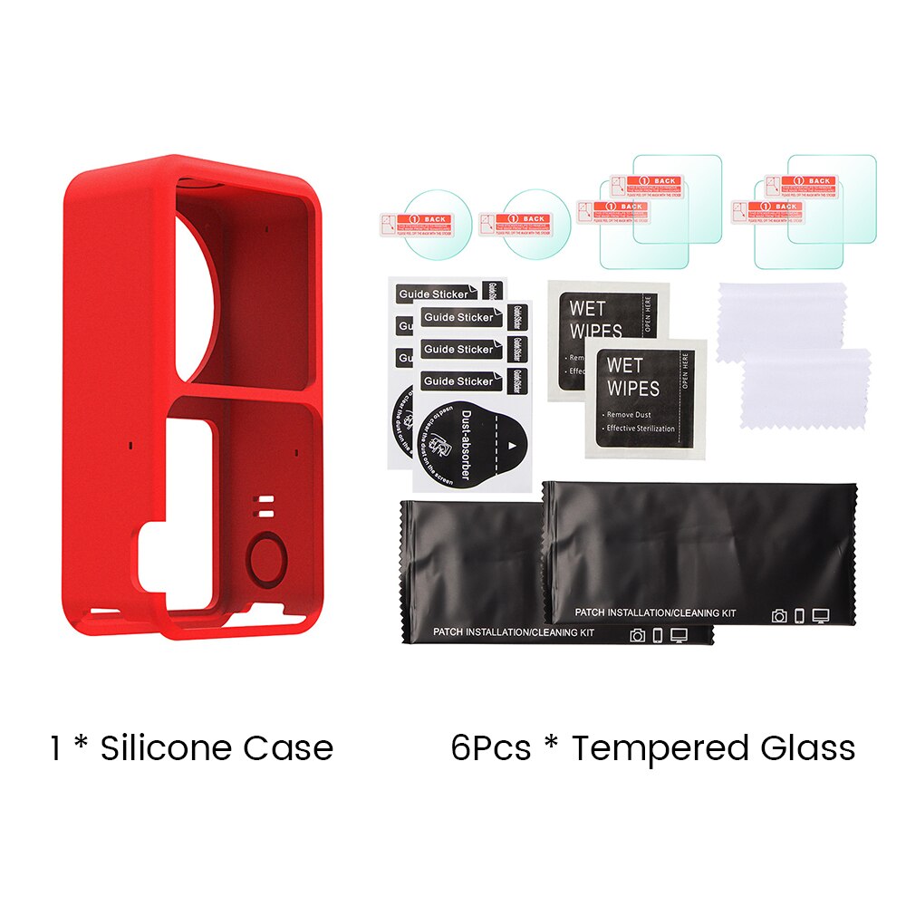 DJI Action 2 Soft Silicone Case Dustproof Protective Case Anti Frame Shell for DJI Osmo Action 2 Sports Camera Accessories: Combo 4