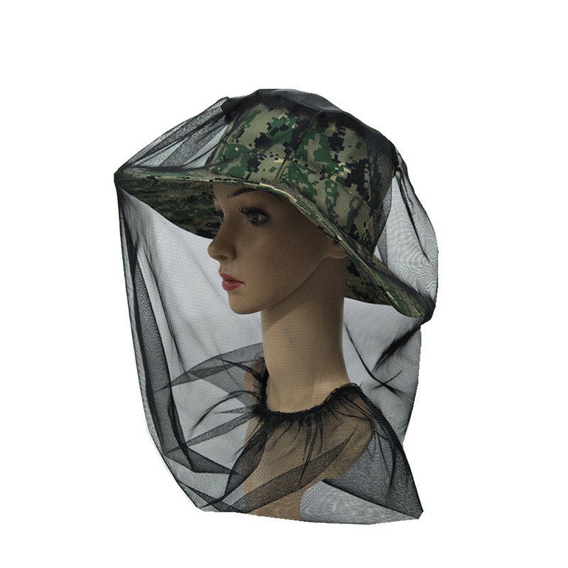 Filet anti-moustiques pour voyage, camping, casquette, chapeau anti-insectes, filet de tête, filet de protection du visage