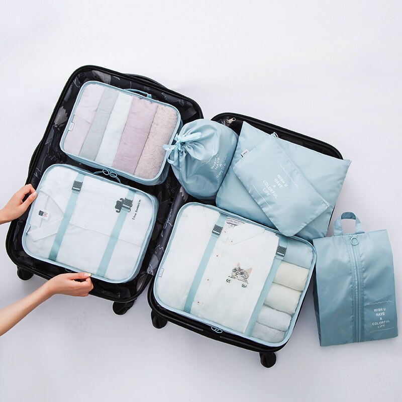 7 pieces Set Travel Organizer Storage Bags Suitcase Packing Set Storage Cases Portable Luggage Organizer Clothes Shoe Tidy Pouch: 6