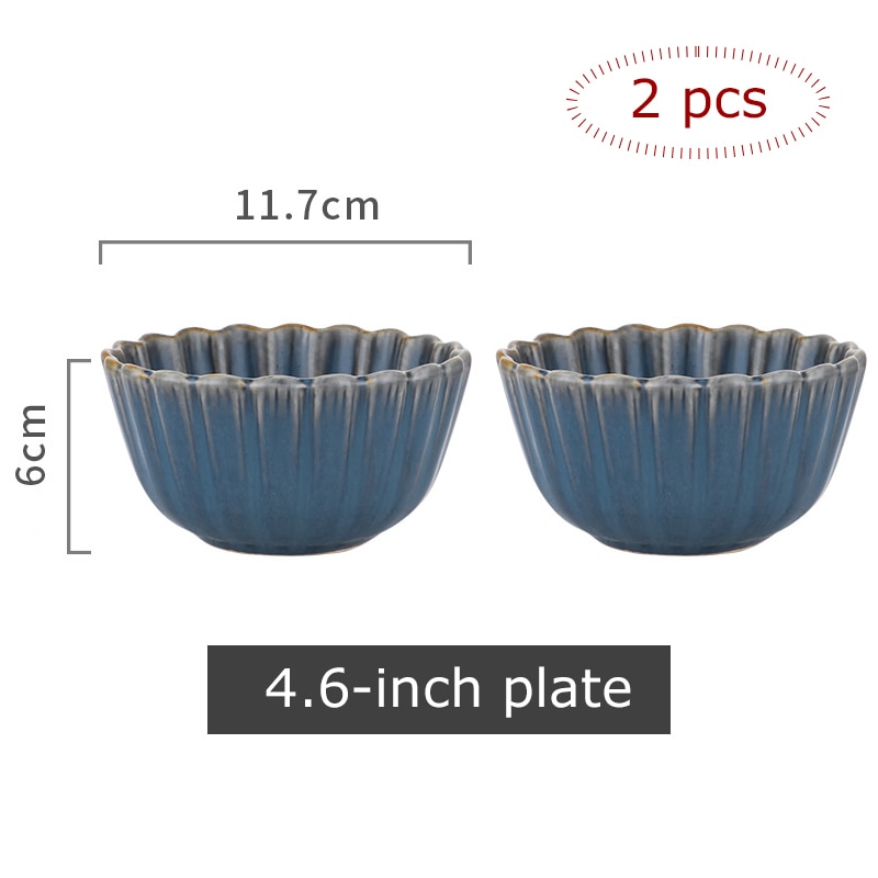 1 Pc Japanse Servies Keramische Wit Blauw Diner Plaat Serveren Gerechten Rijst Ramekin Saus Kom Magnetron Veilig: B