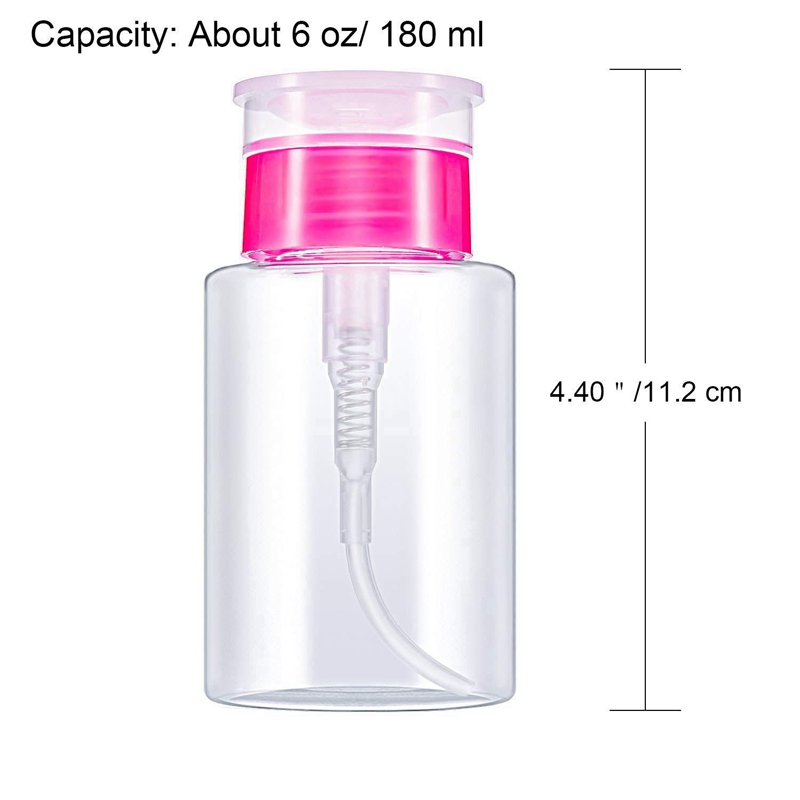 4 Pack 180 ml Push Down Dispenser Nagellak Remover Pomp Lege Fles Dispenser voor Nagellak Remover Vloeistof Fles conta