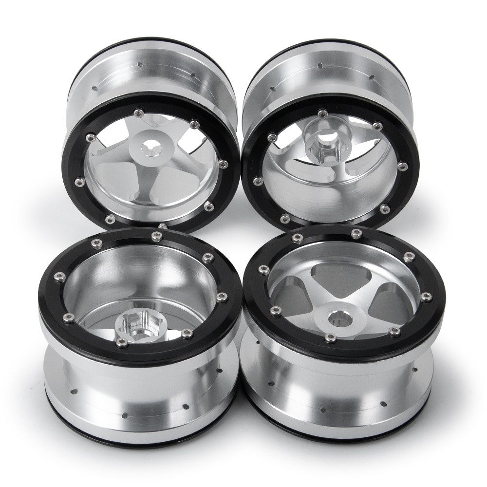 AXSPEED RC Car Wheels - 2.2 Inch Aluminum Alloy Beadlock Wheels Set for 1/10 RC Axial Wraith, TRX-4 - 40mm Width