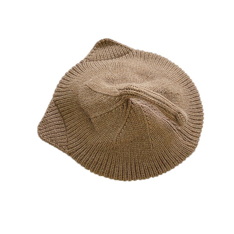Accessoires pour bébés filles | Chapeau de bonnet Crochet tricoté et , chapeau pour oreilles de chat, chapeau de béret: Kaki