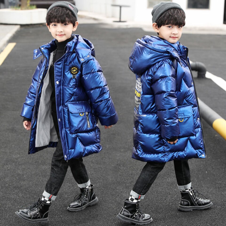 Chaqueta de plumón con capucha para niño, prendas de vestir para niños de 3 a 14 años, Parkas cálidas de algodón impermeables a prueba de viento, ropa de invierno