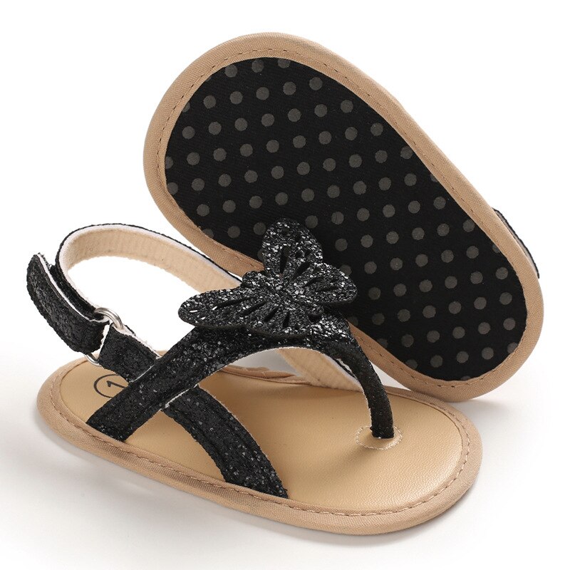 Zomer baby meisjes sandalen zachte zool schattige vlinder meisjes pantoffels baby peuter wieg schoenen baby eerste loopschoenen meisjes klompen