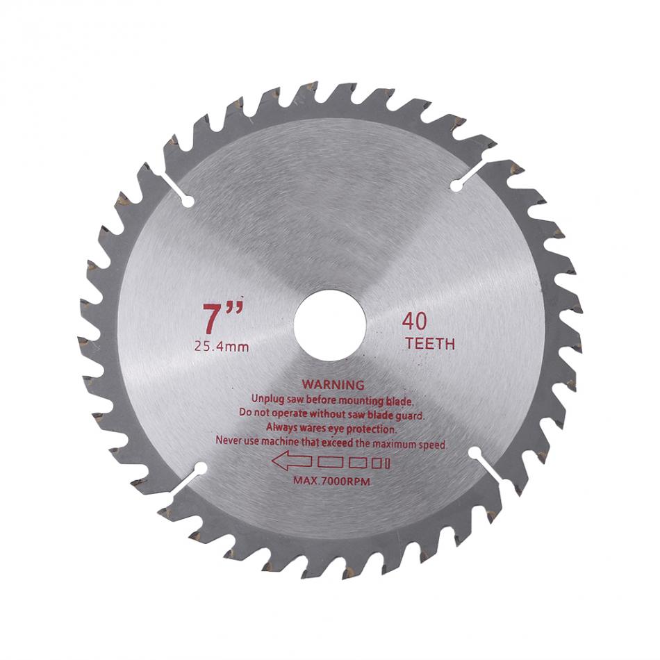 Circular Saw Blade 7inches 40T Teeth Cemented Carbide Circular Saw Blade Wood Cutting Tool Bore Diameter 25.4mm