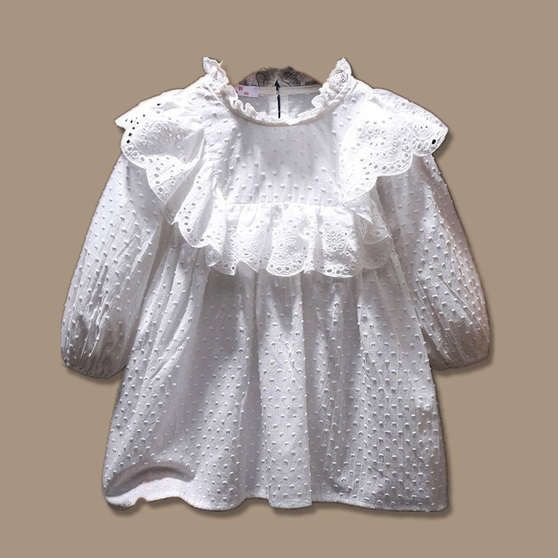 Chaussettes à Volants Blanches Pour Filles Anseom - Lot De 3 Paires, Coton, Taille 5-8 Ans