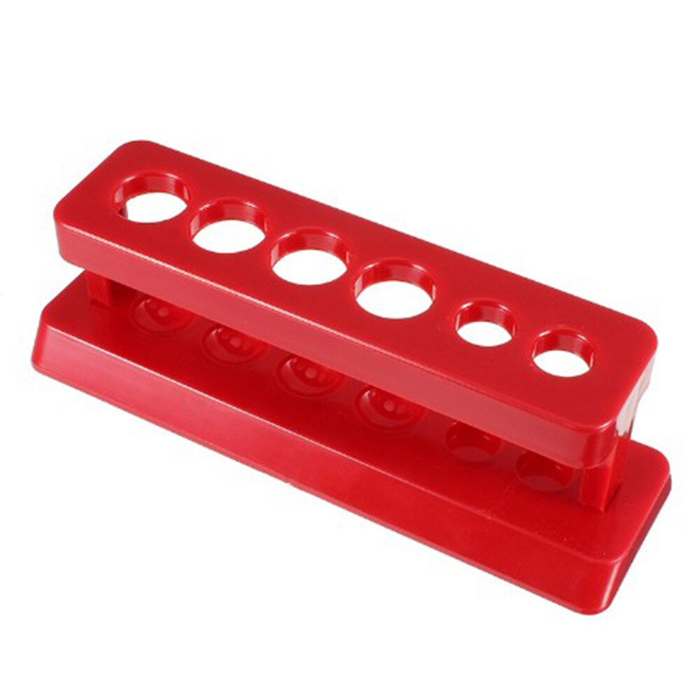 Red Plastic Test Tube Rack 6 Holes Holder Support Burette Stand Laboratory Test tube Stand Shelf Lab School Supplies