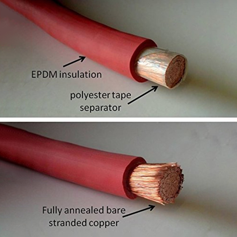 2 AWG Gauge Pure Copper Battery Inverter Cable Electronic Accessory Flexible Cable Wire Suitable for Car Industrial Part