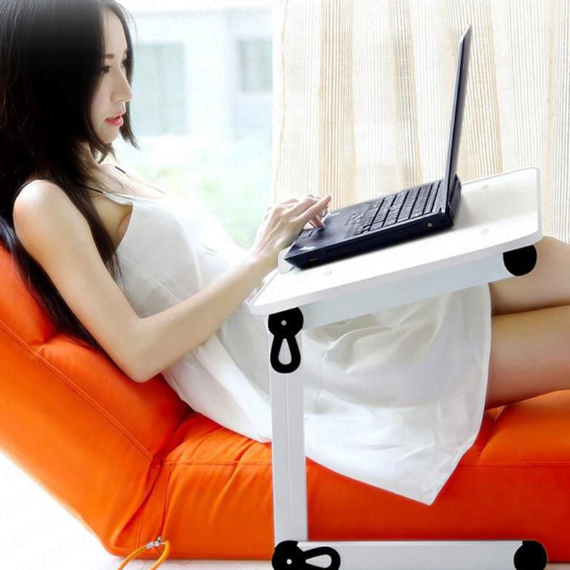 Small Table Bed Foldable Laptop Desk Bed with Small Dormitory College Lazy Folding Bracket Mesas Pequenas Height Adjustable Desk