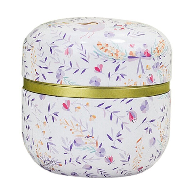 Multifunction Round Tea Caddies Metal Tea Box With Lid Tea Jar Mini Storage Boxes Caddy Coffee Powder Cans: C