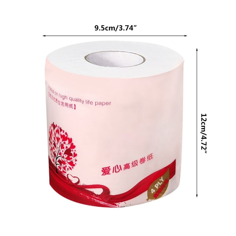 1 Roll Toilet Paper No Fluorescent Agent Soft Stronge 4-Ply Sheets Bath Tissue