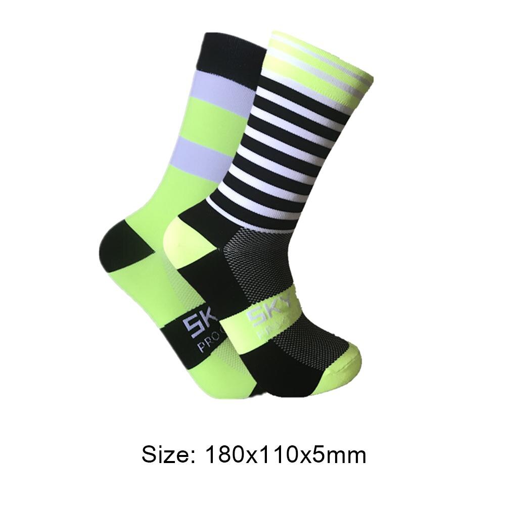 Sport Sokken Siliconen Nylon Sport Afdrukken Riding Sokken Anti-Slip Unisex Fietsen Fietsen Kalf Lengte Sokken Fietsen