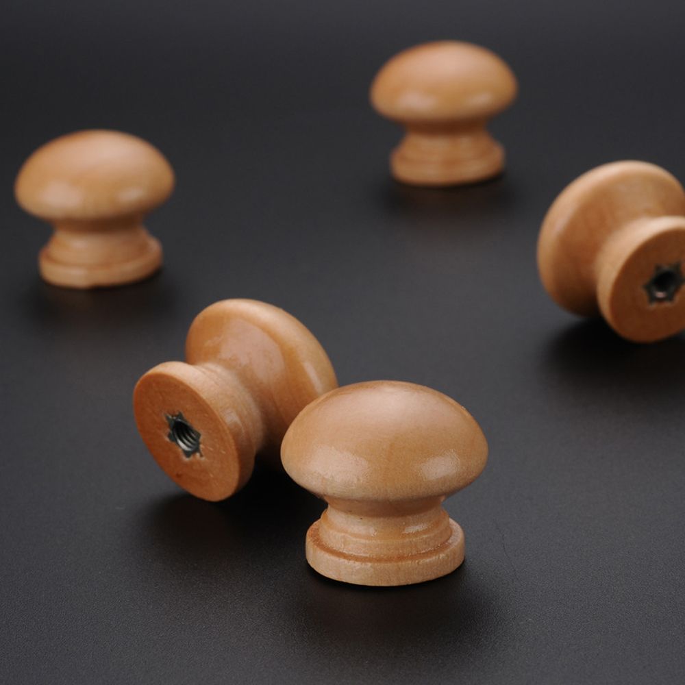 10Pcs Door Pull Handles Natural Wooden Round Cabinet Drawer Wardrobe Knobs Kitchen Cupboard Door Handles Furniture Hardware