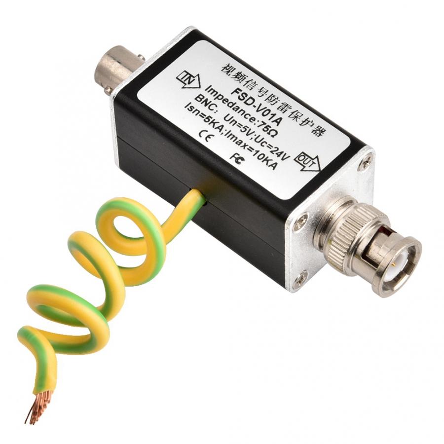 Network Lightning Portector CCTV Video BNC Surge Protector Analog Camera Thunder Lightning Arrester Protection Device 24V