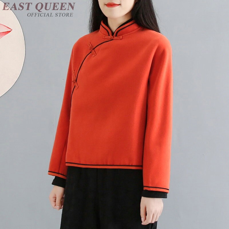 Traditionelle chinesische bluse Shirt Spitzen für frauen stehkragen orientalischen leinen hemd bluse weibliche cheongsam oben AA4158
