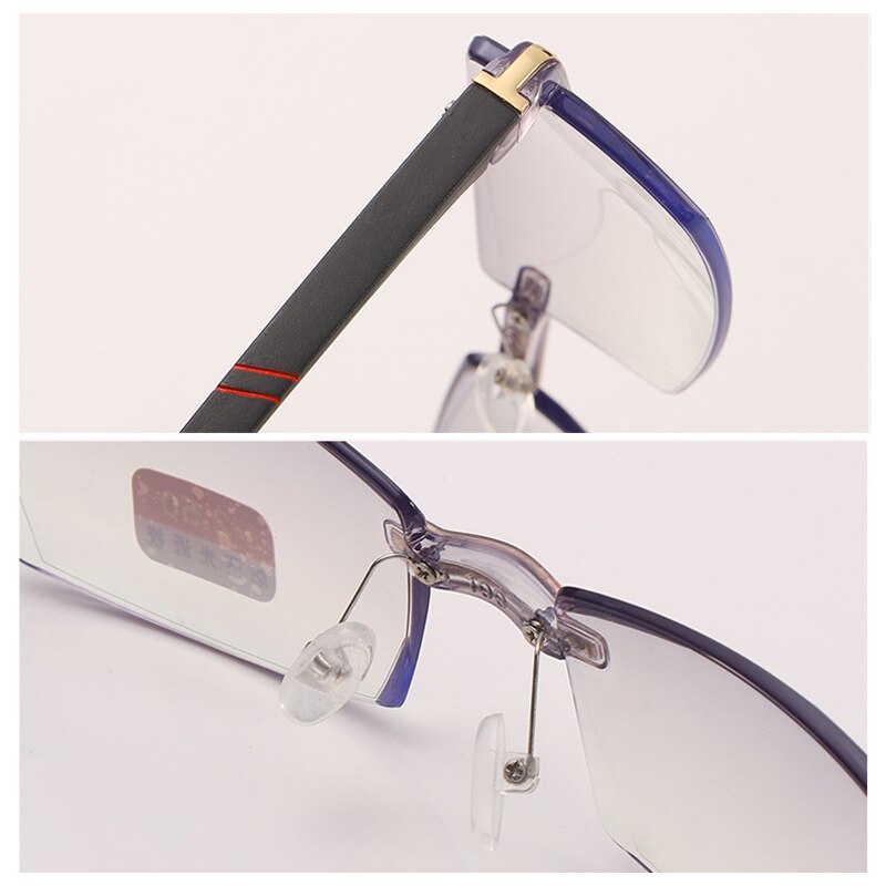 Afgewerkt Bijziendheid Bril Frameloze Bijziend Brillen Anti Blauw Licht TR90 Brillen Kortzichtig-1.0 1.5 2.0 2.5 3.0 3.5 4.0