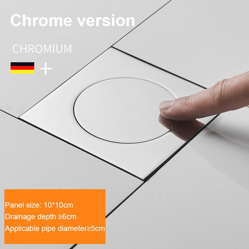 Bouncing Floor Drain Square Pop Up Floor Drain-Floor Cover Shower Room Push Down Drain Plug Anti-odor Bath Shower Drain: 02