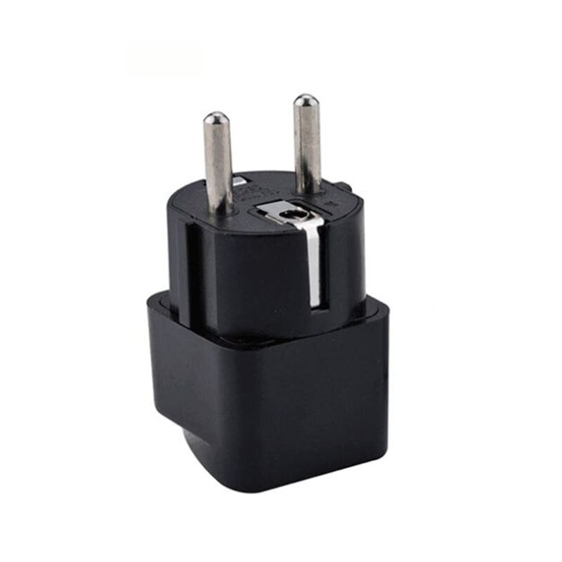 European EU Plug Adapter EU Plug Adapter to UK US EU Electrical Outlet Travel Power Adapters Converter Electrical Charger: Black