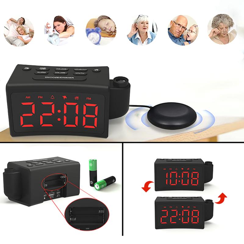 Loud Alarm Clock for Heavy Sleepers Vibrating Alarm Clock with Bed Shaker for Deaf and Hard of Hearing Night Light Snooze Clock