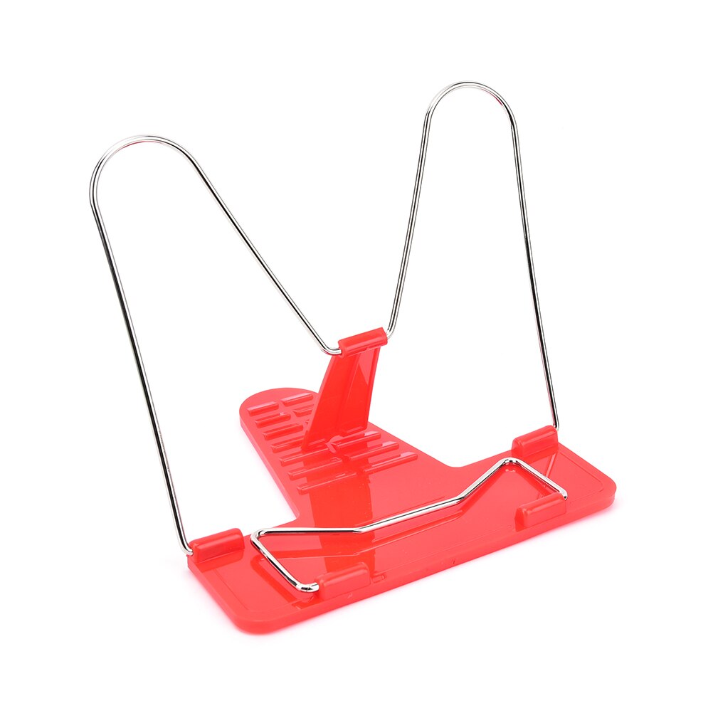 1Pc Portable Foldable Adjustable Bookend Stand Reading Book Stand Document Holder Base Desk Office Supplies 3Colors: Red