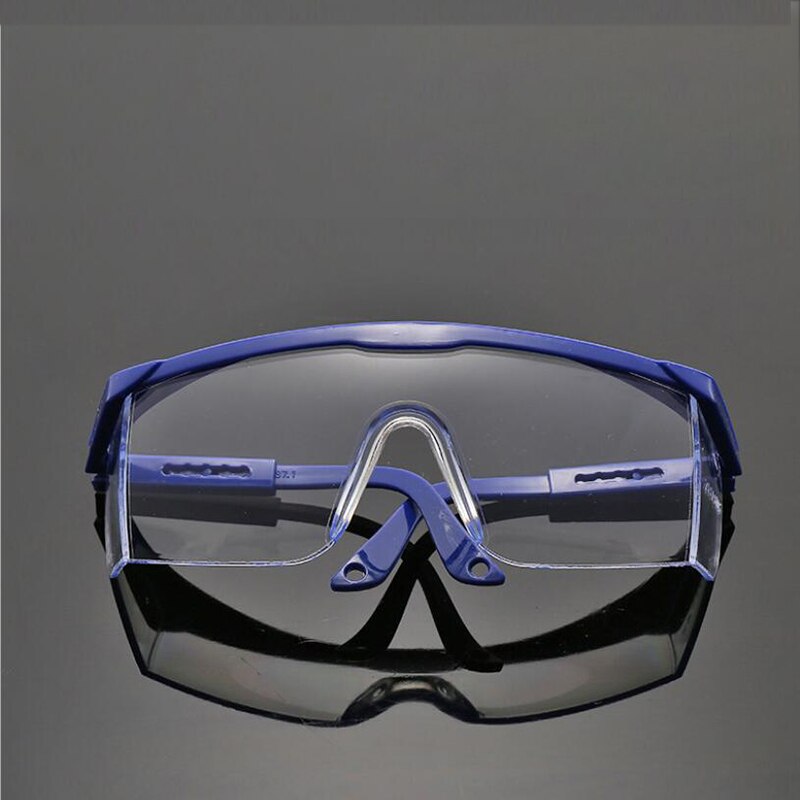 Clear Anti Dust Safety Glasses Eye Protective Goggle Anti Pollution Anti-splash Spectacles For Factory Lab Working Eyewear: BLUE