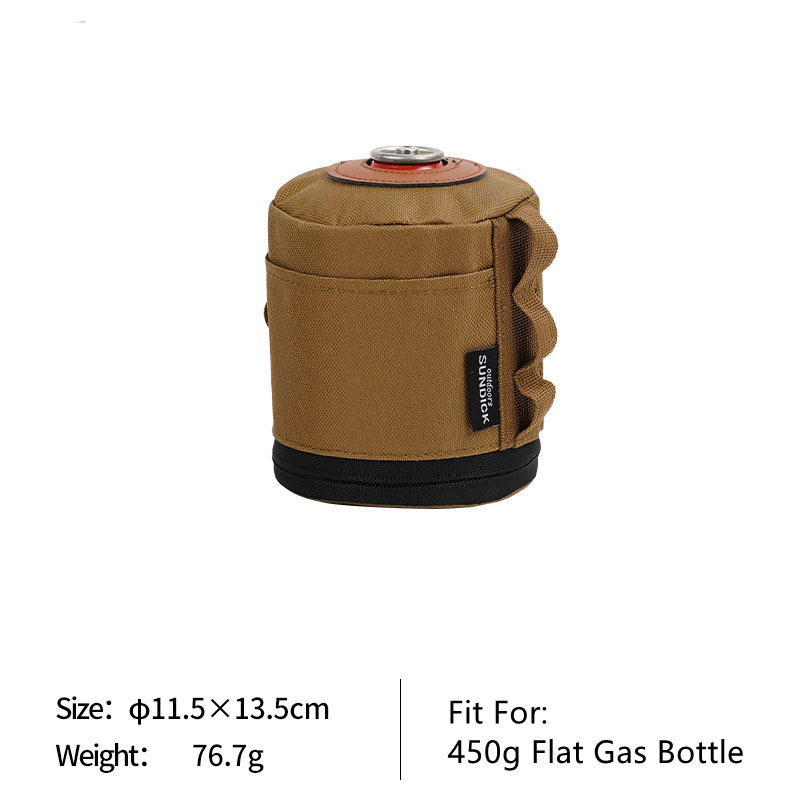 Camping Gas Kan Bescherming Cover Camo Outdoor Gas 230/450G Tank Case Anti-Val Benzine Bus Protector air Fles Accesorios: Khaki L