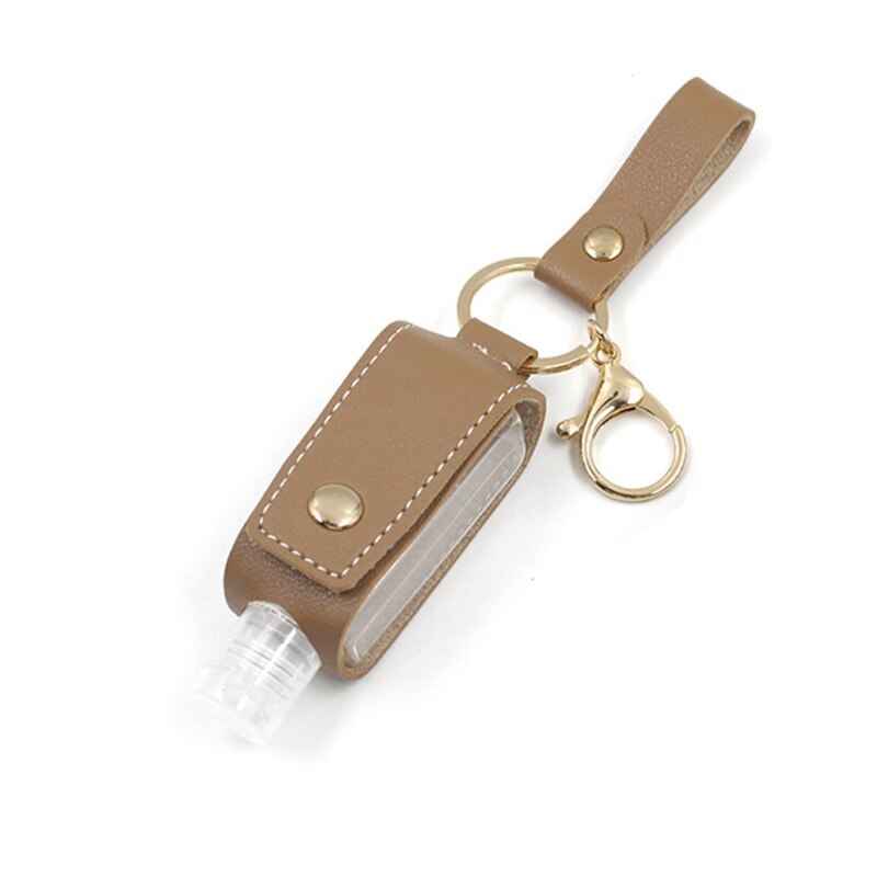 Reiseflaschen Set - Nachfüllbare Behälter - PU Leder Tasche Halter - Schlüsselanhänger - Quetschflaschen