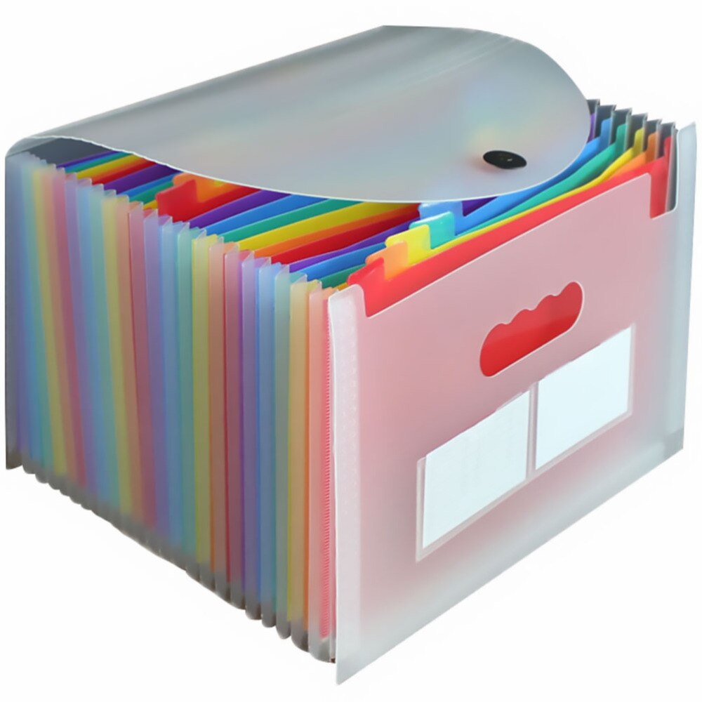 A4 Multifunction Portable File Folder 24 Pockets Rainbow Document Folder