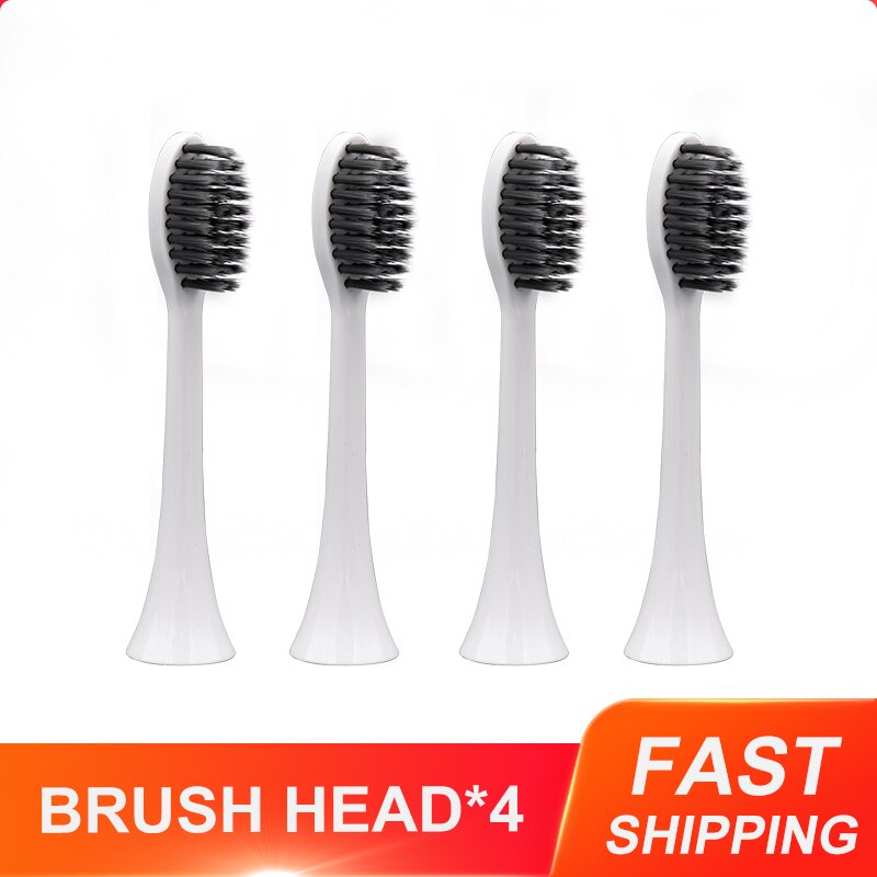 Kiwibird electrc hammasharjan pään vaihto hammasharjan pään bambu-hiiliharjakset hampaiden puhdistus  k3 k5: 4 kpl musta