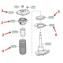 Front suspension hydraulic shock absorber repair kit Ev oq ue Dust jacket cushion top plate pressure plate bearing rubber sleeve