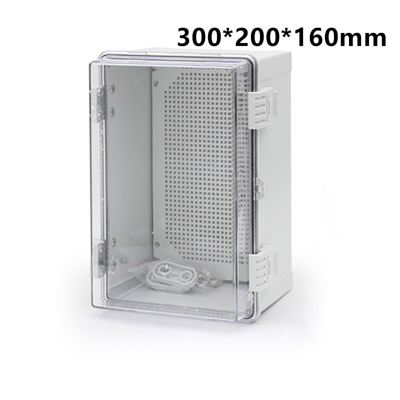 ABS Waterproof Plastic Enclosure With Hasp Electrical Distribution Box Electrical Junction Box Outdoor Sealed Switch Power Case: 300-200-160-V