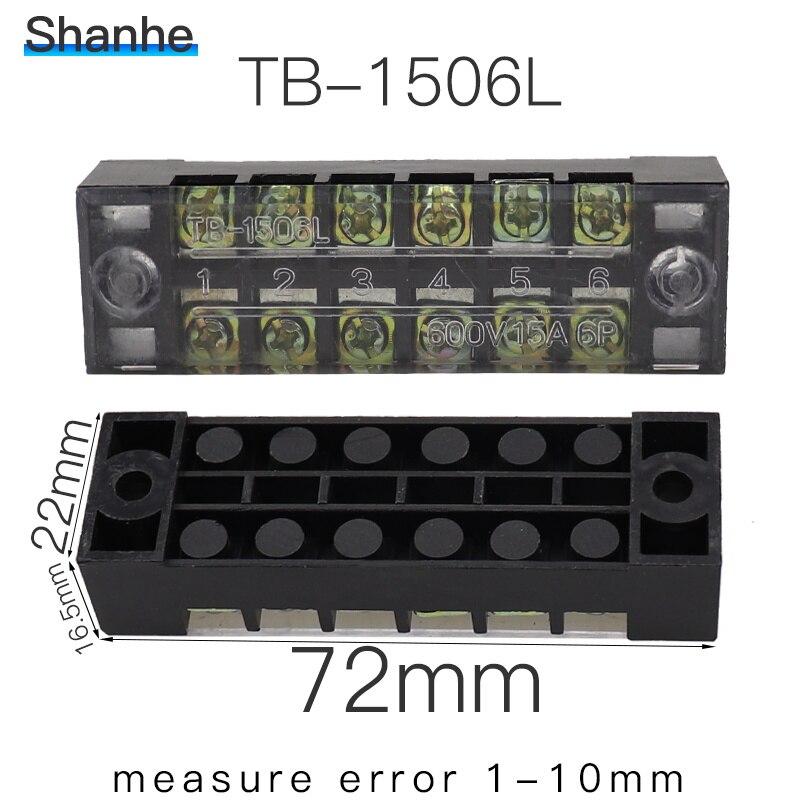 Terminal Block TB-1506 (15A 6P) 600V