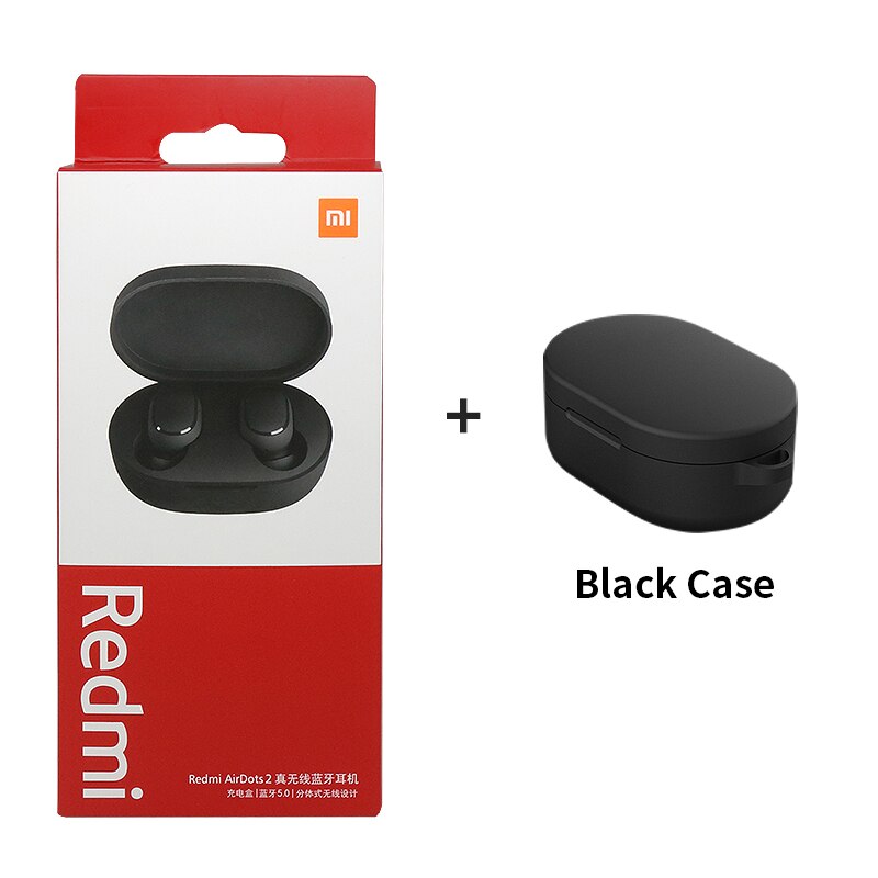 Xiaomi-auriculares inalámbricos Airdots 2 Redmi Airdots S TWS, cascos con Control de voz, Bluetooth 5,0, reducción de ruido y Control táctil: add black case