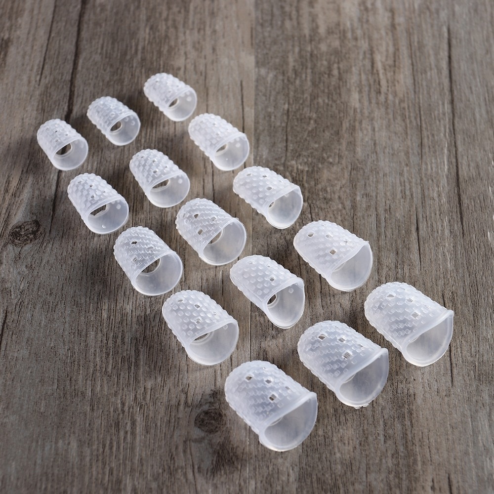 15/25 stk gitar fingertuppbeskyttere silikon fingerbeskyttelse gitar finger deksel for ukulele elektrisk gitar 5 størrelser