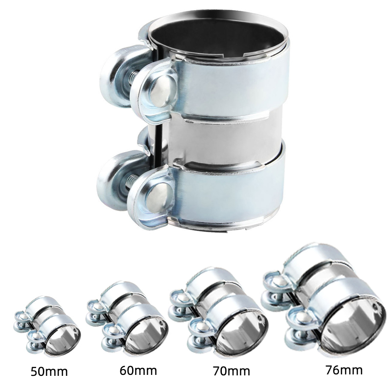 Auspuffklemme aus Edelstahl, 45 mm, 50 mm, 55 mm, 60 mm, 65 mm, 70 mm, 76 mm, Auspuffrohr-Rohrverbinder, Tischler-Hülsenklemme, verstellbare Spitze