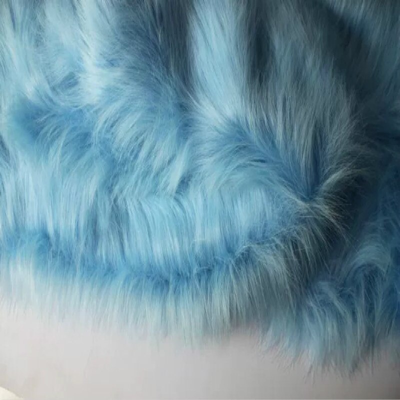 light blue Imitation plush fur cloth fabric use for counter display cloth interior decoration Cosplay background cloth 1Meter