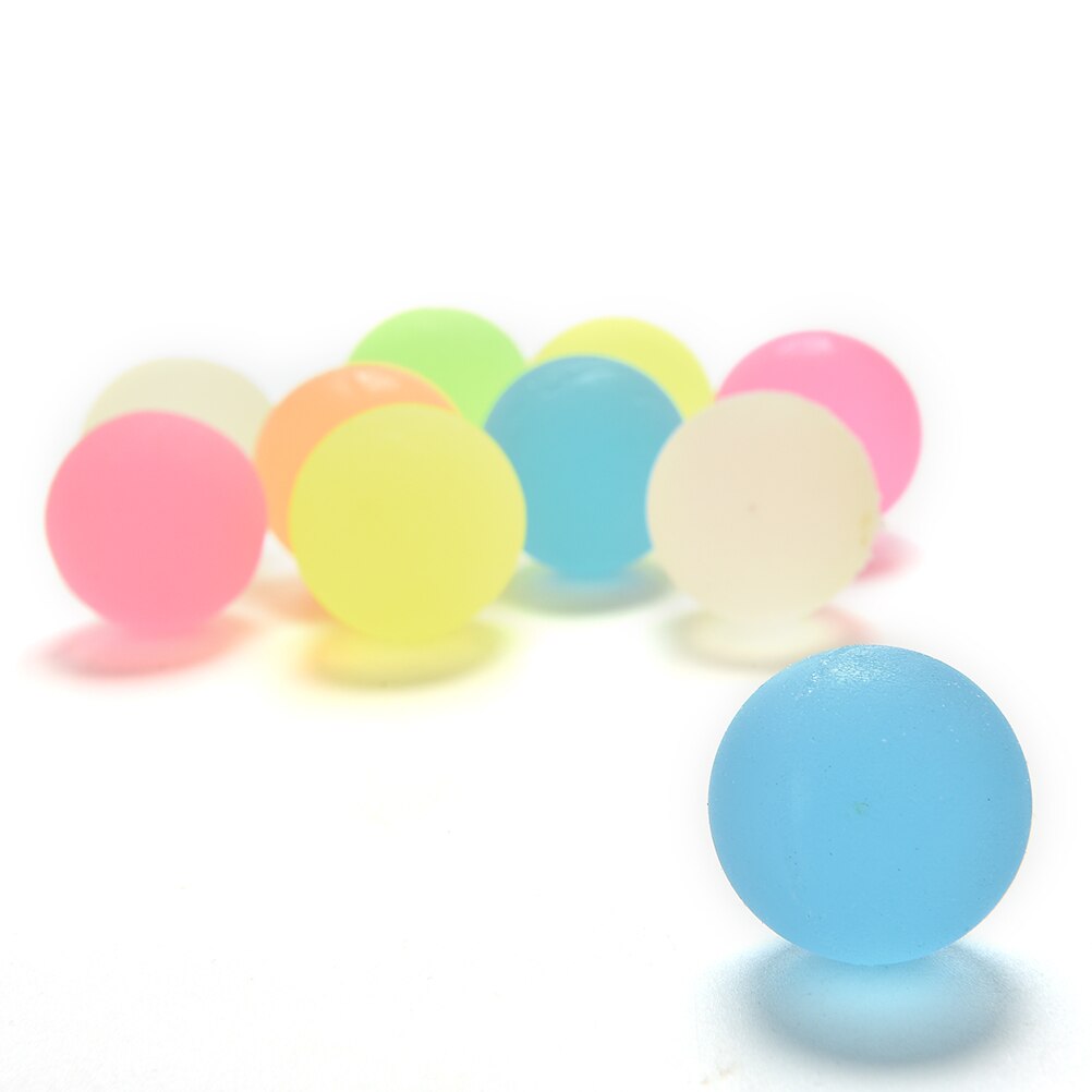 10Pcs 32MM Toy Balls Multi-color Luminous High Bounce Ball Glow in the Dark Noctilucent Ball Color Random