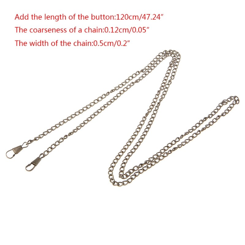 THINKTHENDO 120CM Purse Bag Strap Cross body Replacement DIY Shoulder Handbag Handle Metal Chain