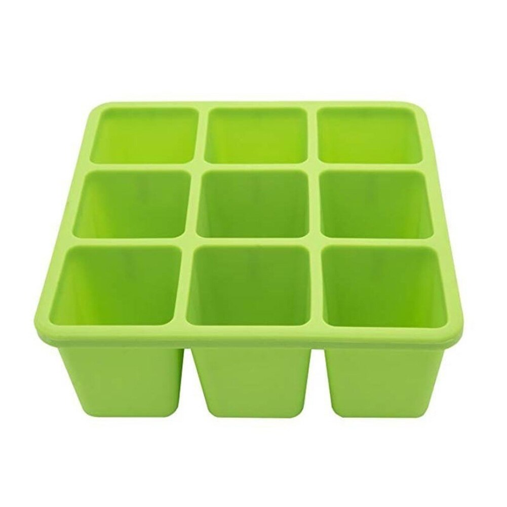 9 Grids Siliconen Ijsblokjes Mold Lade Warmte Koude Slip Bakken Tool Met Cap