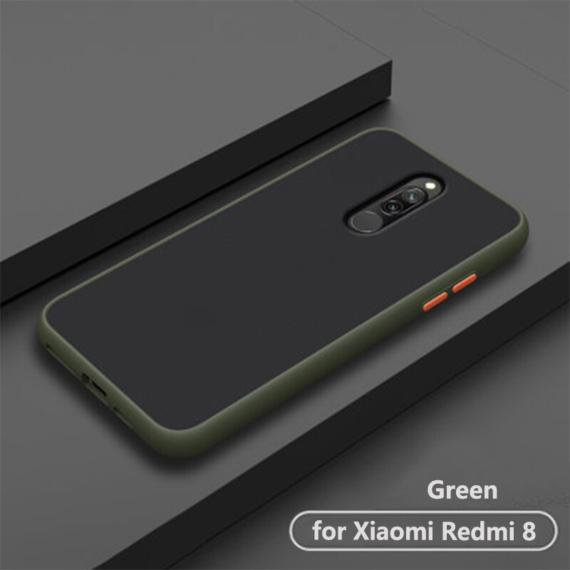 Luxe Shockproof Frosted Transparante Telefoon Terug Etui. coque. cover. case Voor Xiaomi Redmi 8 8a 8 Een Xiomi Xaomi Redmi 8a Siliconen Pc: for xiaomi redmi 8 / Green