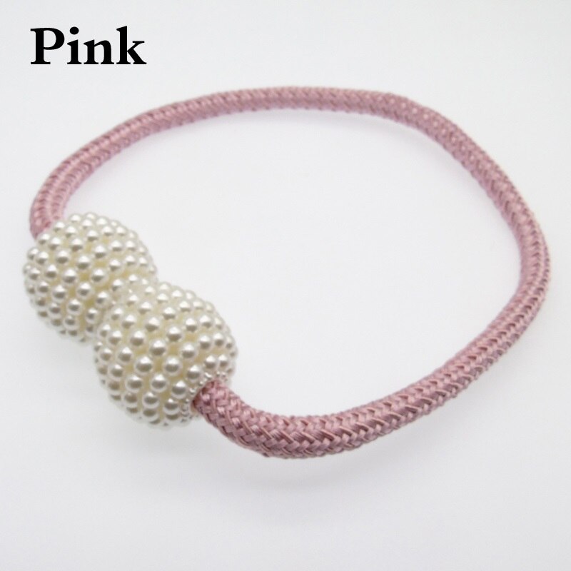 Ganchos magnéticos de perlas para cortina, soportes de cortinas, ganchos de hebilla, hebilla de bola para colgar, accesorios para cortina, decoración del hogar, 1 ud.: Pink