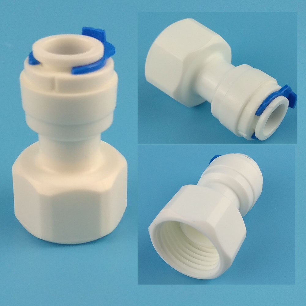10PCS 1/2" Internal thread to 3/8" Straight connector RO Water Fitting Tune Quick Connect Reverse Osmosis White fast connecter