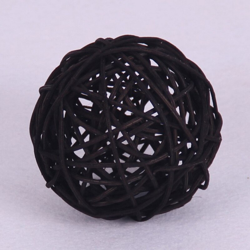 20pcs 3cm Multicolor Sepak Takraw Rattan Ball Birthday Party Decor Wedding Decorations Christmas Home Craft Ornament Baby Toys: Black